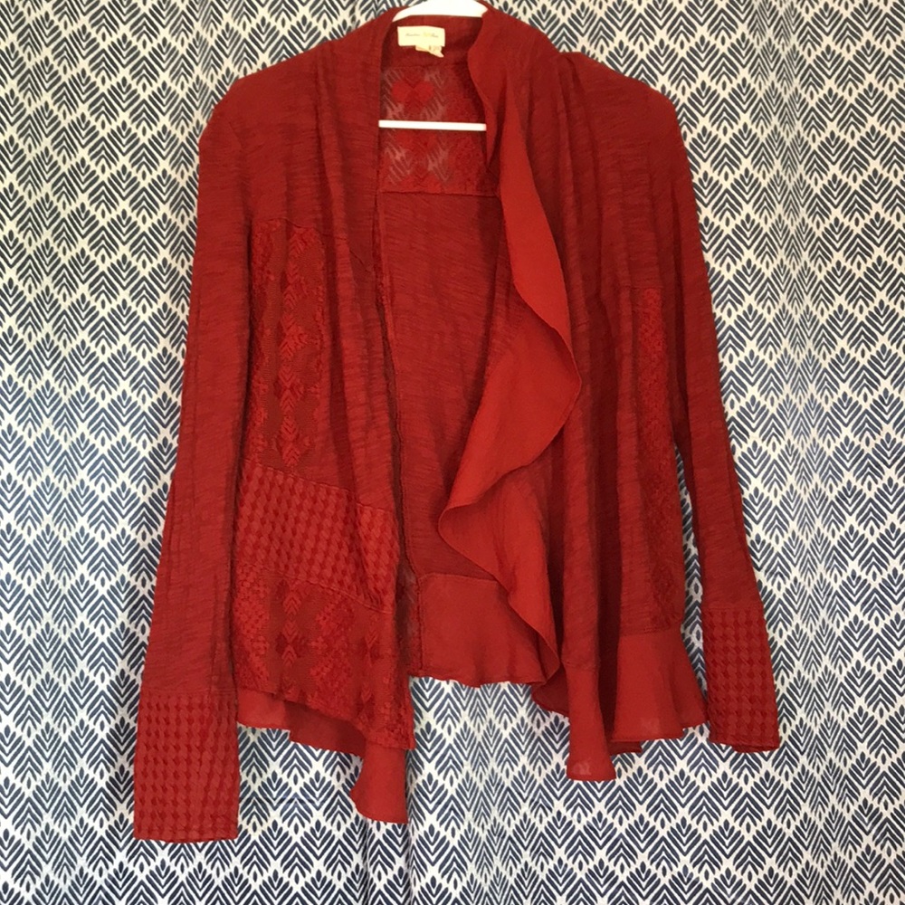 🎉HP🎉Anthropologie Orange Cardigan - Picture 3 of 8